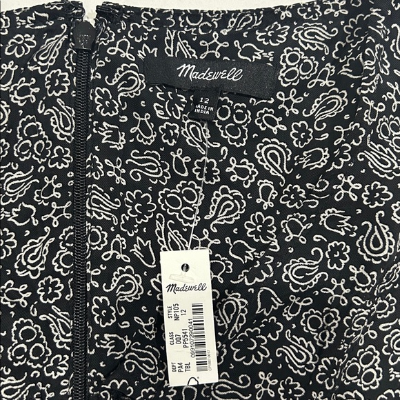 Madewell Cap-Sleeve V-Neck Midi Dress in Floral Cupro-Blend, Size 12 NWT - Picture 9 of 13